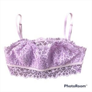 Aerie Purple Violet lace Bralette with adjustable straps & closure. Feminine XS
